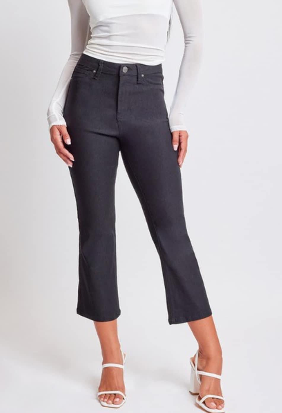 Hyperstretch Crop Kick Flare Pant Black