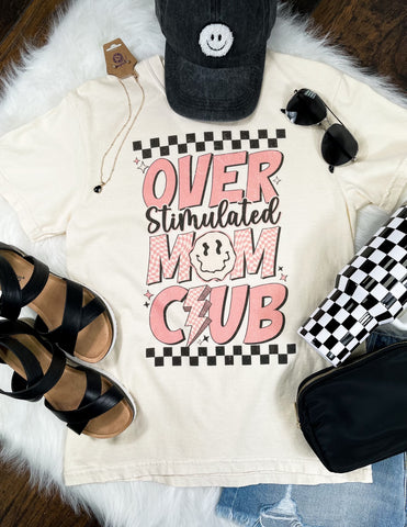 Overstimulated Mom Club Comfort Color Tee