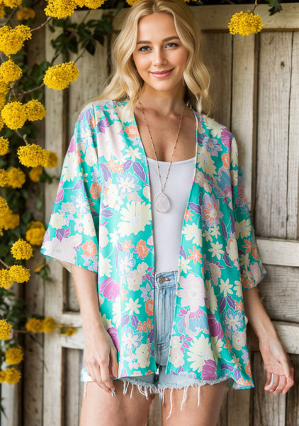 Lila Green Floral Cardigan