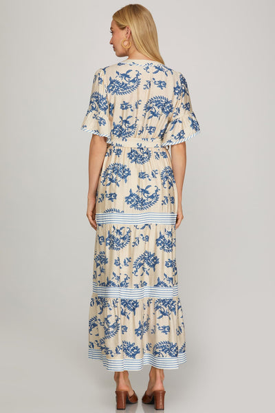 Ashlyn Floral Maxi Dress Blue Mix