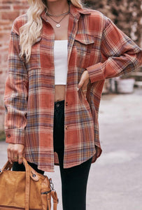 Sonoma Rust Plaid Flannel Button Down