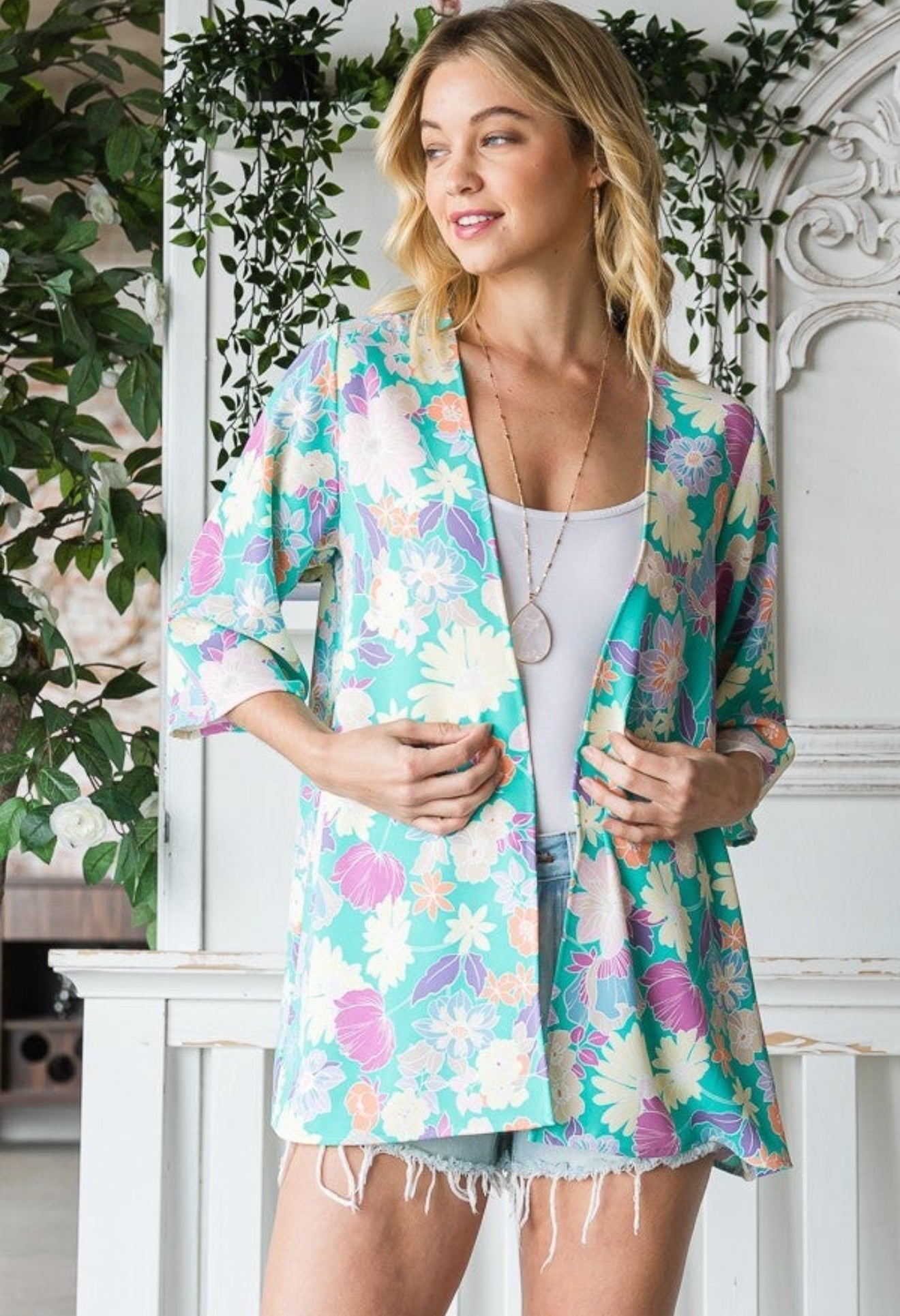 Lila Green Floral Cardigan