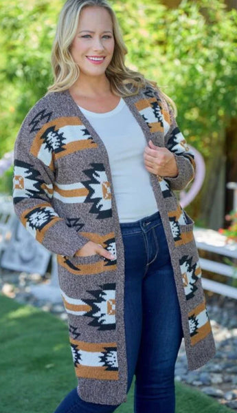 Mocha Mix Southwest Cardigan