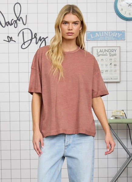 Cotton Casual Tee Terracotta
