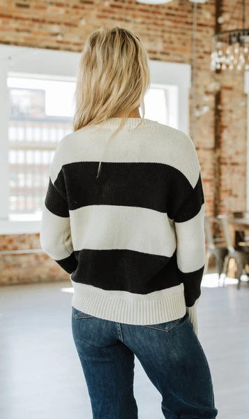 Lanie Black Classic Stripe Sweater