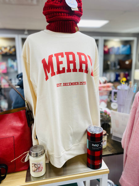 Merry Sweatshirt Heather Cream