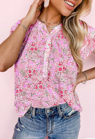 Pink Peony Floral Top