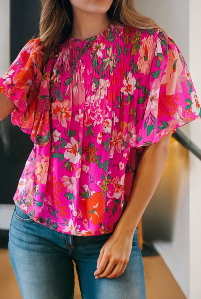 Sadee Pink Floral Flowy Top