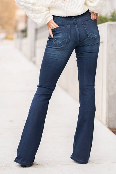 PETITE LENGTH KanCan Flare Jean Dark Wash