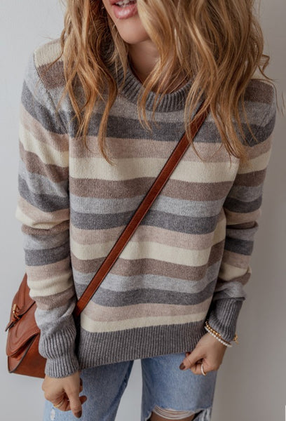 Newport Neutral Stripe Casual Sweater