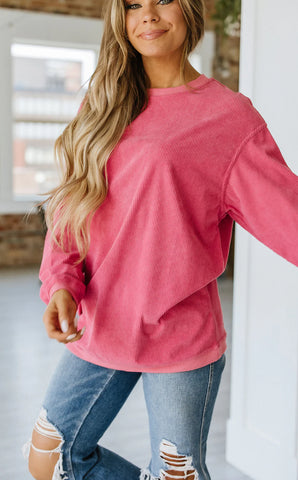 Andy Corded Pullover Rose