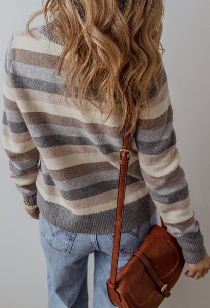 Newport Neutral Stripe Casual Sweater