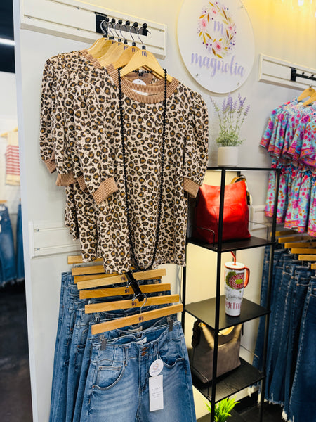 Bailey Leopard Textured Top