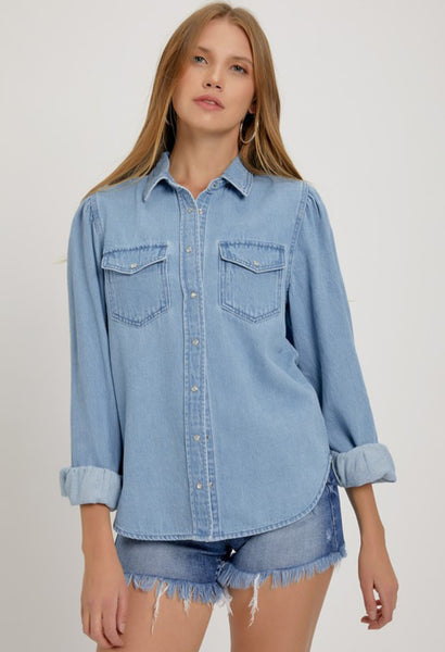 RISEN Denim Button Down Shirt