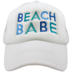 Beach Babe Foam Trucker Hat White