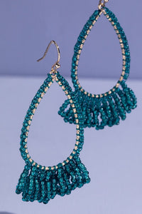 Beaded Teardrop Tassel Earring