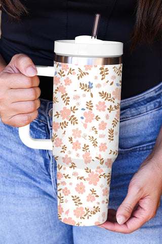 Boho Floral 40oz Stainless Tumbler Pink Gold