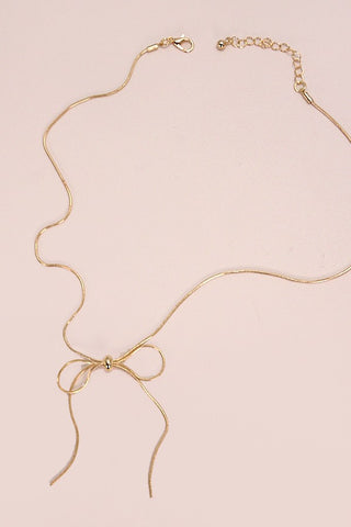 Bow Pendant Snake Chain Necklace