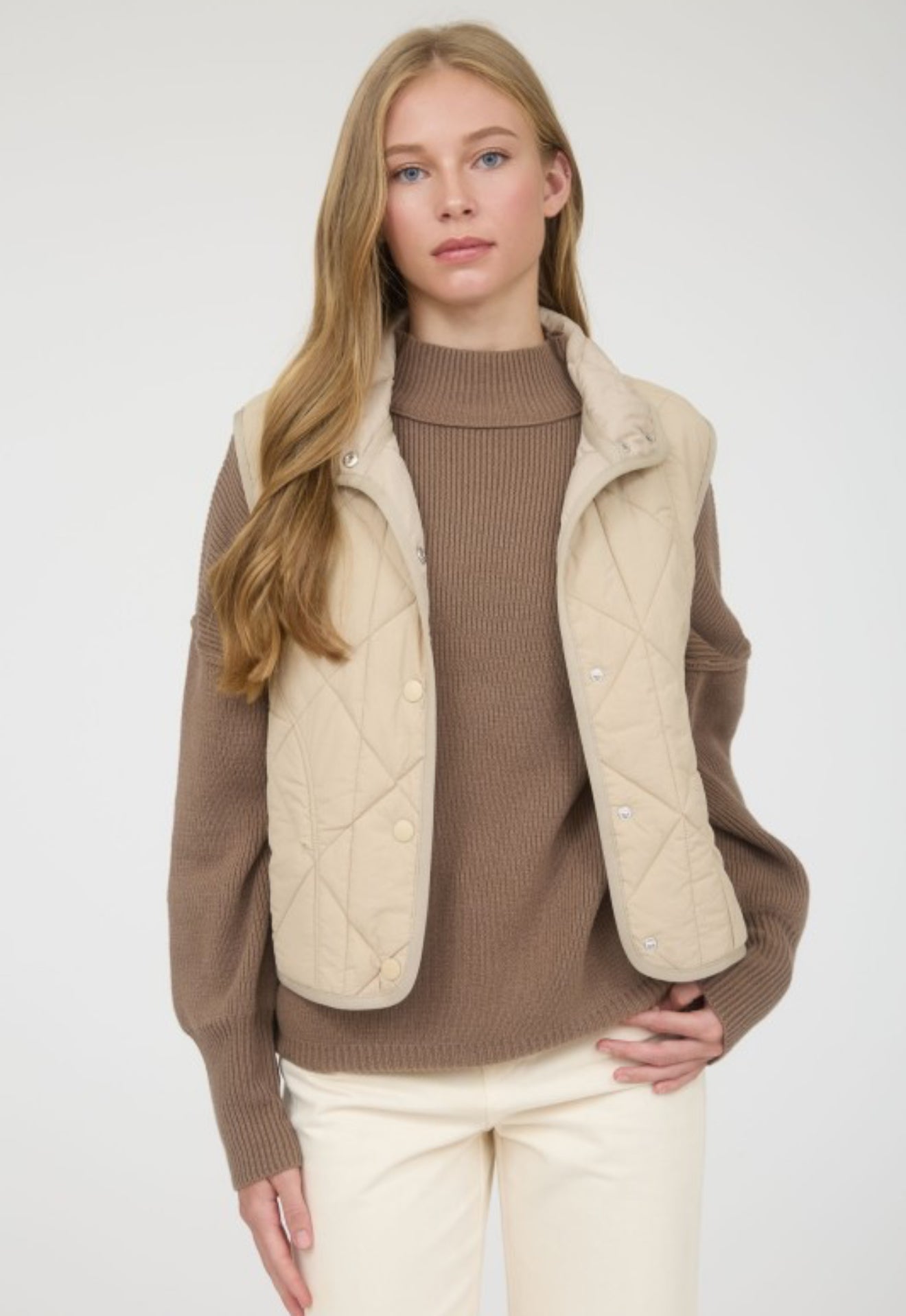 Lightweight Quilted Vest Khaki