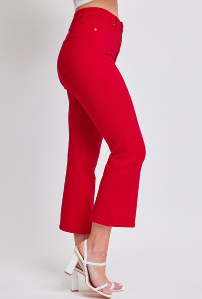 Hyperstretch Crop Kick Flare Pant Ruby Red