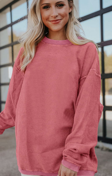 Andy Corded Pullover Rose