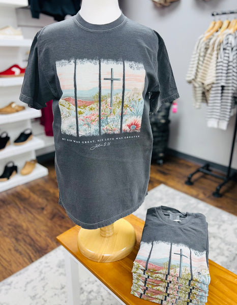 Comfort Colors His Love Was Greater Tee Pepper