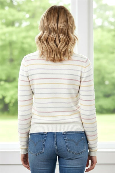 Emerson Cream Multi Stripe Sweater