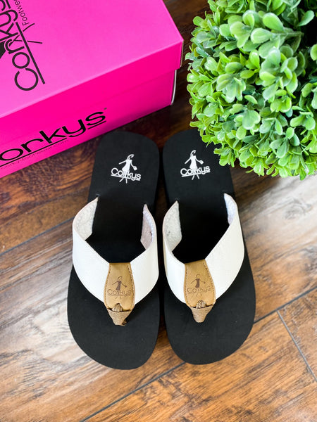 CORKYS Summer Break Flip Flop White