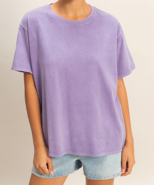 Classic Cotton Crew Tee Dusty Purple