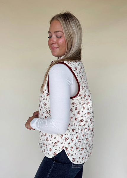 Floral Puffer Vest