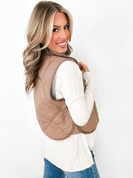 Lightweight Quilted Vest Mocha