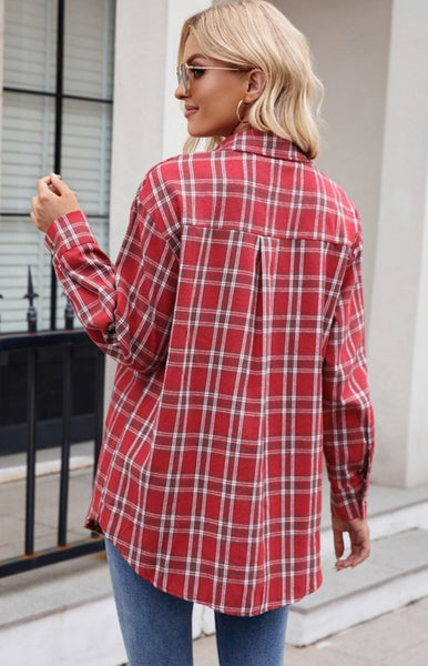 Park City Red Plaid Flannel Button Down