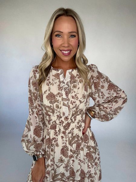 Stevie Cream Floral Maxi Dress