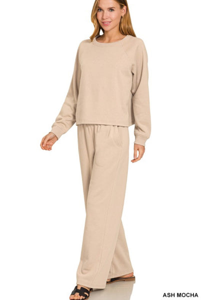 Scuba 2PC Fleece Lined Set Mocha