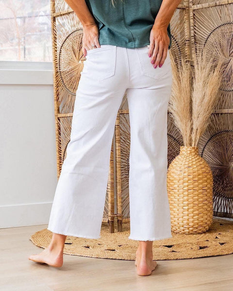 Wide Leg Crop Jean White