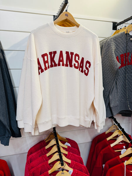 Arkansas Cream Cloud Knit Sweater Top