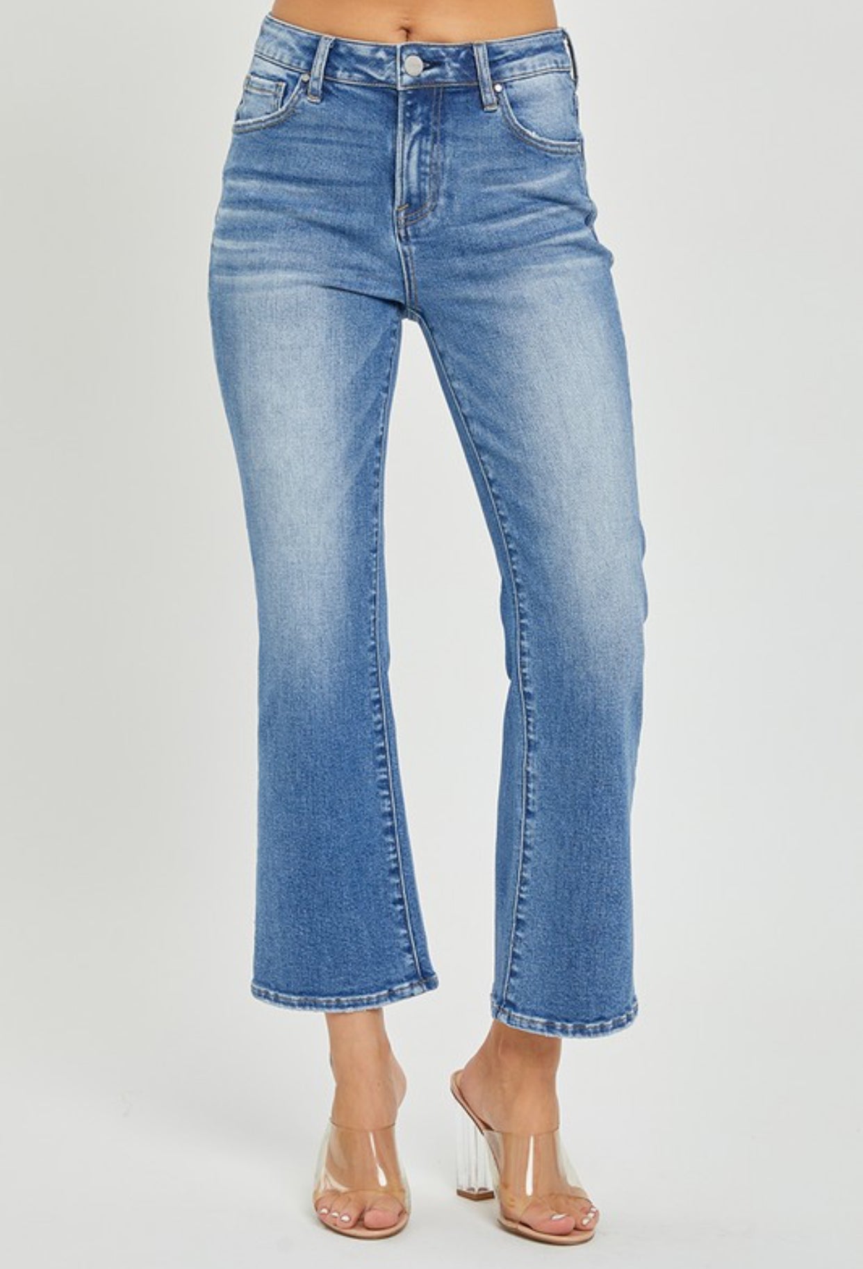 RISEN Lexie Mid Rise Crop Straight Jean