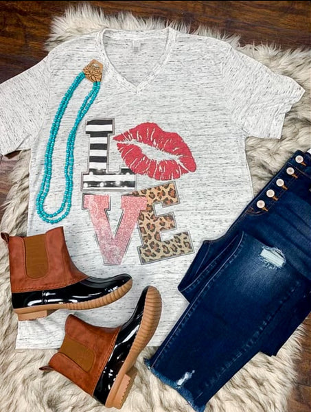 Leopard Lips Love Tee