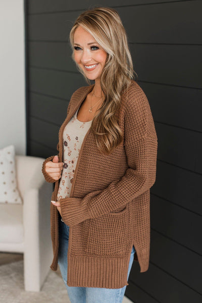 Cooler Days Cardigan Mocha Brown