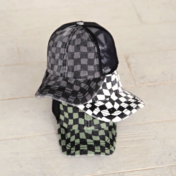 CC Checkered Criss Cross Baseball Hat