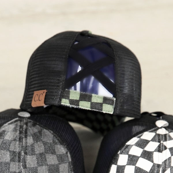 CC Checkered Criss Cross Baseball Hat