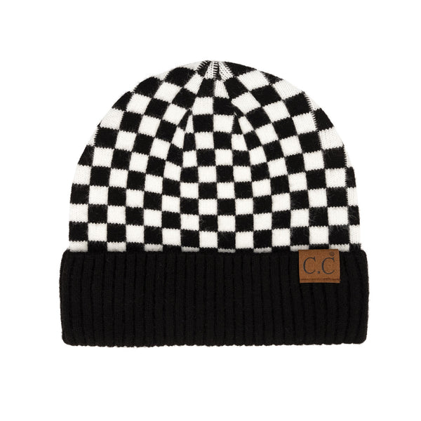 CC Wool Checkered Beanie