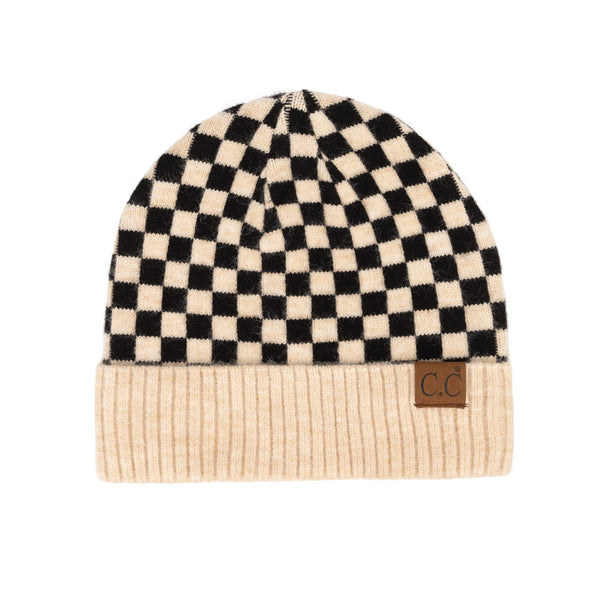 CC Wool Checkered Beanie