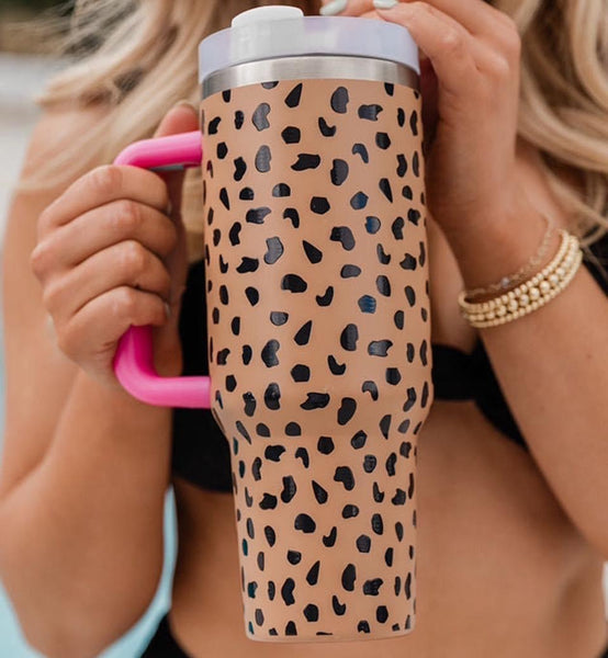 Leopard Print 40oz Stainless Tumbler