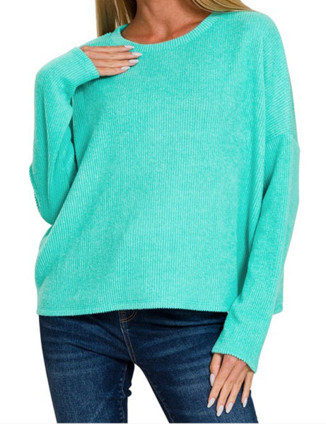 Dallas Knit Sweater Turquoise