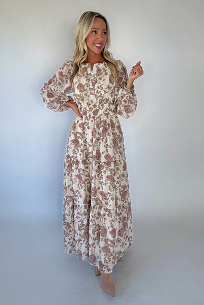 Stevie Cream Floral Maxi Dress