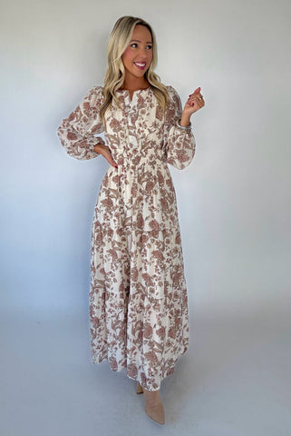 Stevie Cream Floral Maxi Dress
