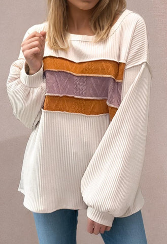 Corded Color Block Top