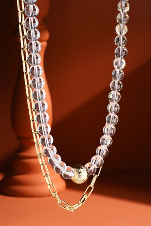 Chain with Clear Bead Necklace