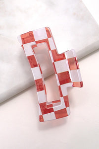 Checkered Translucent Hair Clip